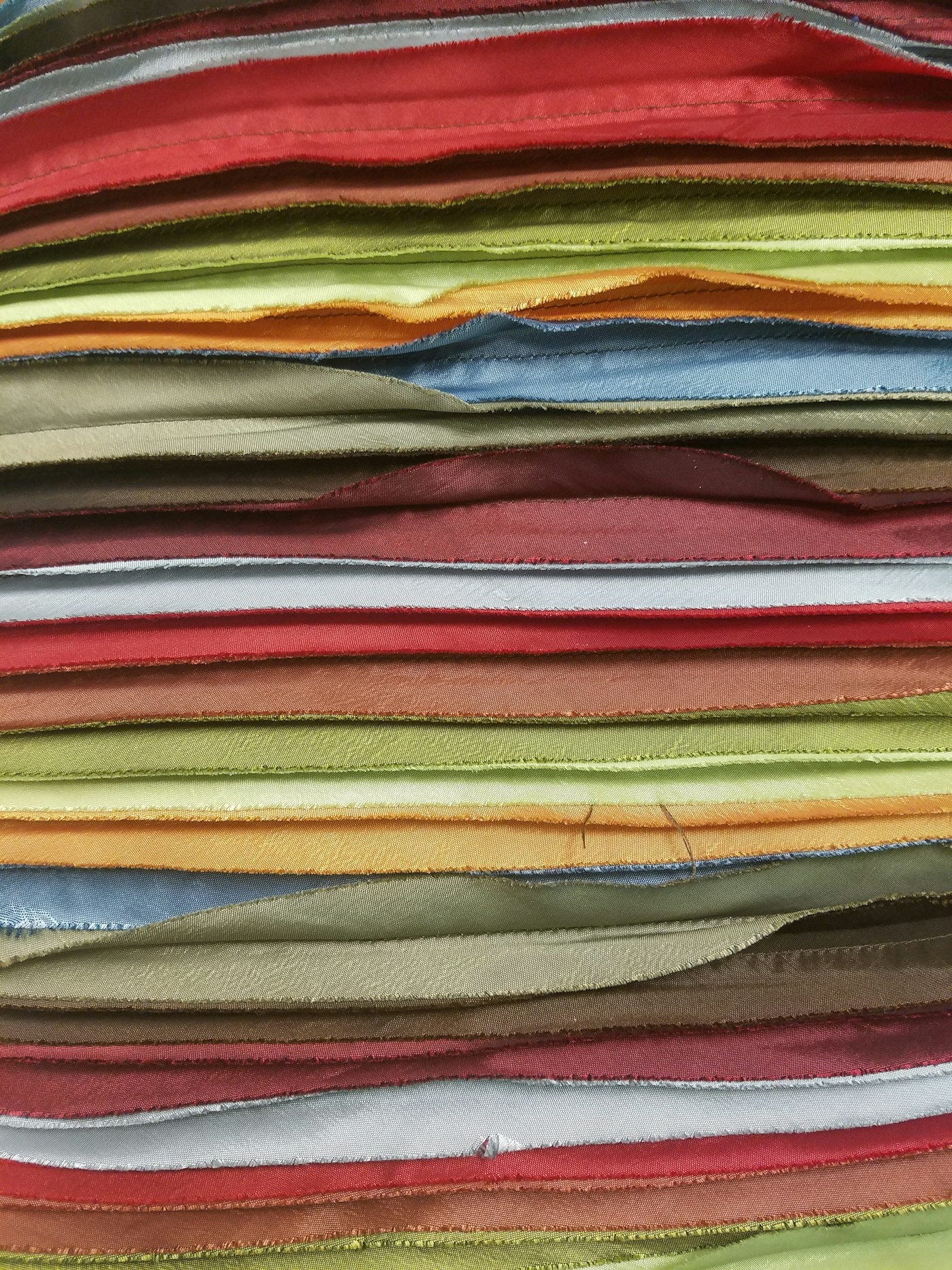 Folded colorful fabric close-up