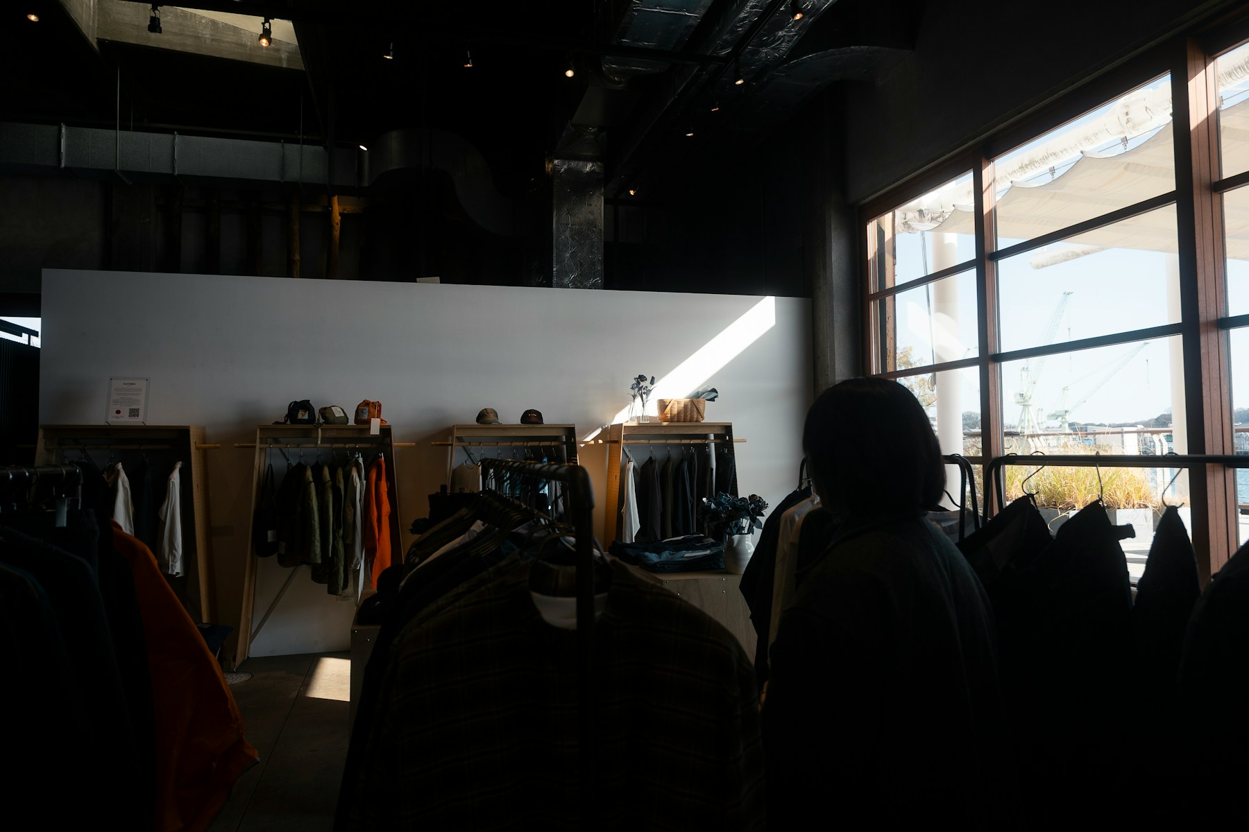 Boutique clothing racks and retail interior